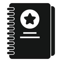 Advertising notebook icon, simple style vector