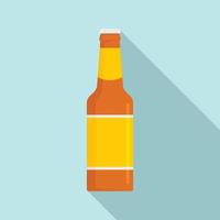 Glass bottle of beer icon, flat style vector