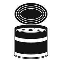 Tomato tin can icon, simple style vector