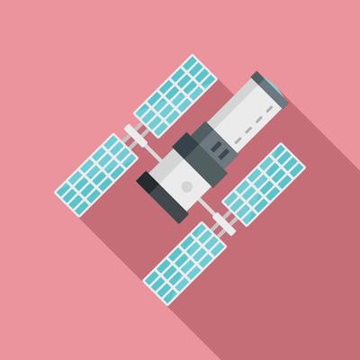Space station icon, flat style