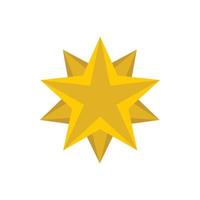 Golden star icon, flat style vector