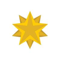 Golden star icon, flat style vector