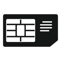 Business sim card icon, simple style vector