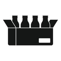 Milk bottle carton box icon, simple style vector