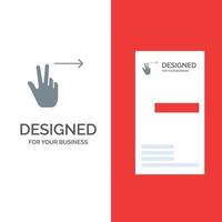 Fingers Gesture Right Grey Logo Design and Business Card Template vector