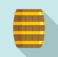 Storage wood barrel icon, flat style vector