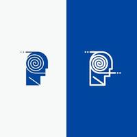 Better Comprehension Definition Learning Study Line and Glyph Solid icon Blue banner Line and Glyph Solid icon Blue banner vector