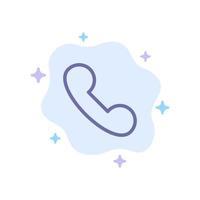 Call Incoming Telephone Blue Icon on Abstract Cloud Background vector