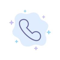 llame al icono azul del teléfono entrante en el fondo abstracto de la nube vector