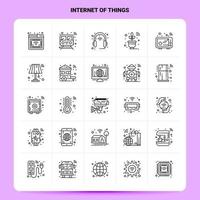 OutLine 25 Internet Of Things Icon set Vector Line Style Design Black Icons Set Linear pictogram pack Web and Mobile Business ideas design Vector Illustration