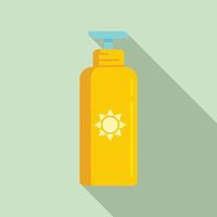 Uv protection lotion icon, flat style vector