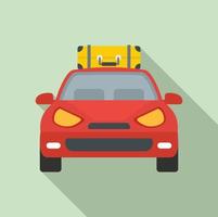 Front view travel car icon, flat style vector