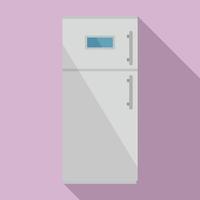 Modern fridge icon, flat style vector