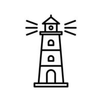 Lighthouse icon for seashore or shallow water navigation sign vector