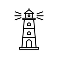 Lighthouse icon for seashore or shallow water navigation sign vector