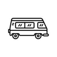 Icon of van or minibus for travel transportation vector