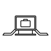 Airport bag scanner icon, outline style vector