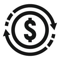 Convert money icon, simple style vector