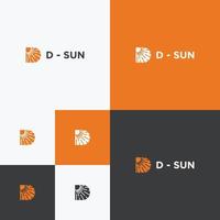 diseño de ilustración de vector de plantilla de logotipo de sol de letra d