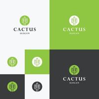 Ilustración de vector de plantilla de logotipo de cactus