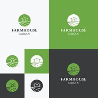Farm house logo icon flat design template vector