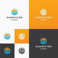 plantilla de diseño de icono de logotipo de agua de sol vector