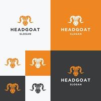Ilustración de vector de plantilla de diseño de icono de logotipo de cabra de cabeza