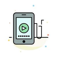 Music Mobile Cell Education Abstract Flat Color Icon Template vector