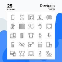 25 Devices Icon Set 100 Editable EPS 10 Files Business Logo Concept Ideas Line icon design vector