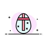huevo de pascua huevo vacaciones vacaciones negocio línea plana lleno icono vector banner plantilla