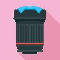 Lens red ring icon, flat style vector