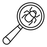 Virus bug icon, outline style vector