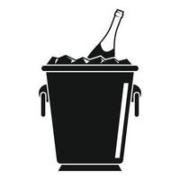 Champagne ice bucket icon, simple style vector