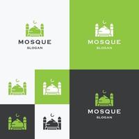 plantilla de diseño plano de icono de logotipo de mezquita vector