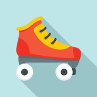 Roller skates icon, flat style vector