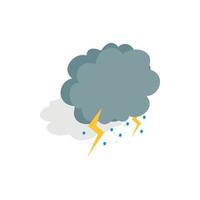 Cloud, lightning and hail icon, isometric 3d style vector