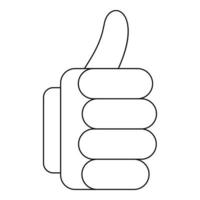 Thumb up icon, outline style. vector