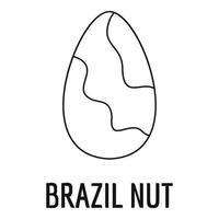 icono de nuez de Brasil, estilo de contorno vector