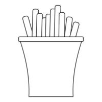 French fry icon, outline style. vector