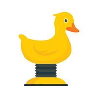 Riding kid duck icon, flat style vector
