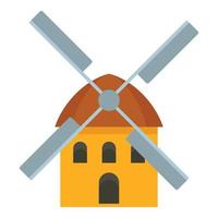 Windmill icon, flat style vector