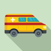 Ambulance car icon, flat style vector