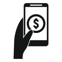 Smartphone digital wallet icon, simple style vector