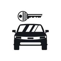 Car and key icon, simple style vector