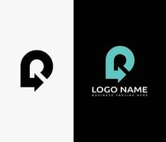 Abstract logo with circle shape and r letter vector