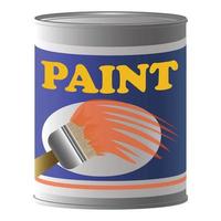 Paint can icon, cartoon style vector