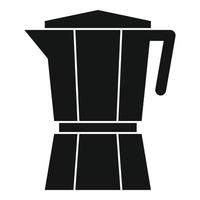 Steel coffee pot icon, simple style vector