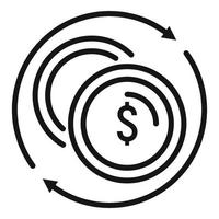 Convert money coins icon, outline style vector