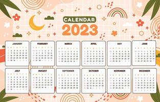 Abstract Calendar 2023 Template vector