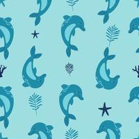 Seamless pattern with dolphin Seamless pattern can be used for wallpaper, pattern fills, web page background, surface textures vector